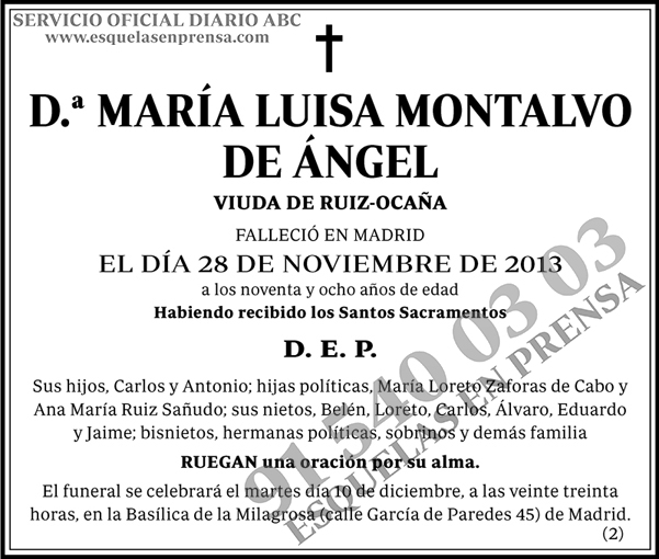 María Luisa Montalvo de Ángel